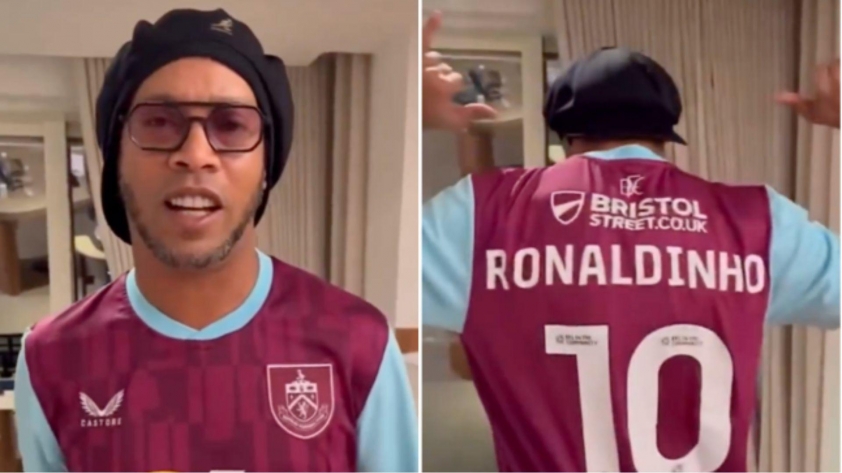 Ronaldinho khoác áo Burnley để gửi lời chúc mừng Giáng sinh.